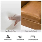 Lot de 2 fauteuils de salon transitionnels en cuir végétalien Gianluigi avec garniture cloutée pour chambre et salon | ART OF LIVING DESIGNS