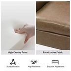 Lot de 2 fauteuils de salon transitionnels en cuir végétalien Gianluigi avec garniture cloutée pour chambre et salon | ART OF LIVING DESIGNS