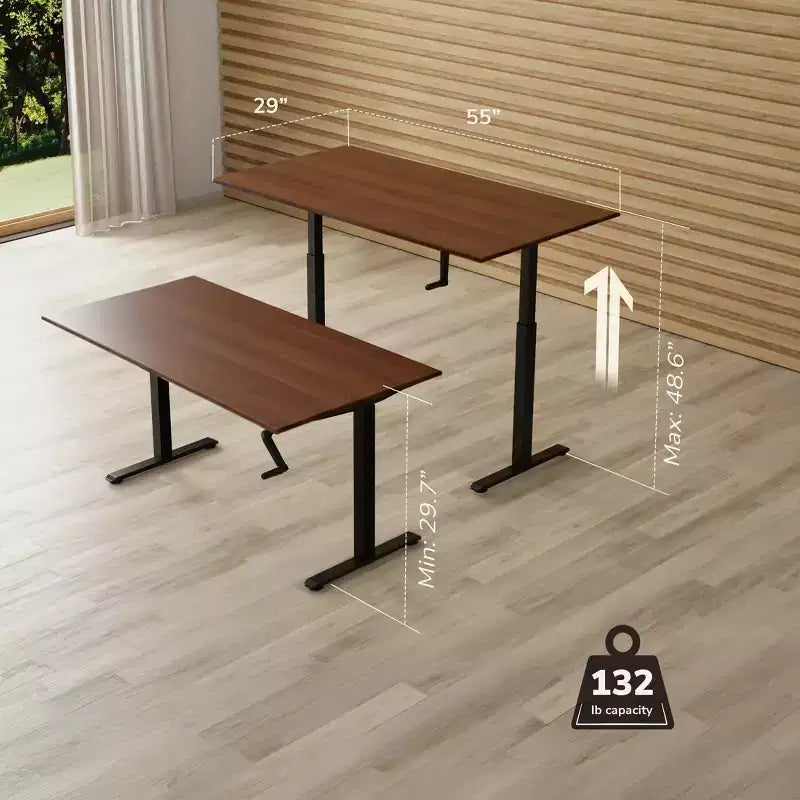 Support pour bureau assis-debout Mount-It! avec manivelle et plateau extra-large