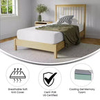 Matelas en mousse à mémoire de forme Emma et Oliver CertiPUR-US infusé de charbon de bois et de gel rafraîchissant au thé vert