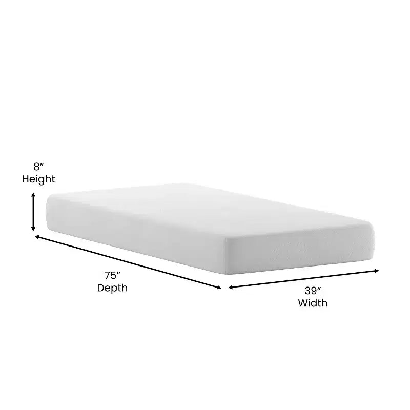 Matelas en mousse à mémoire de forme Emma et Oliver CertiPUR-US infusé de charbon de bois et de gel rafraîchissant au thé vert