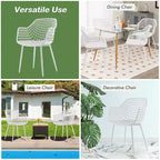 Costway Lot de 4 Chaises de Salle à Manger Modernes Coque en Plastique Creuse avec Pieds en Métal pour Salon