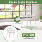 Costway Lot de 4 Chaises de Salle à Manger Modernes Coque en Plastique Creuse avec Pieds en Métal pour Salon