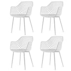Costway Lot de 4 Chaises de Salle à Manger Modernes Coque en Plastique Creuse avec Pieds en Métal pour Salon