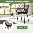 Costway Lot de 4 Chaises de Salle à Manger Modernes Coque en Plastique Creuse avec Pieds en Métal pour Salon