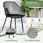 Costway Lot de 4 Chaises de Salle à Manger Modernes Coque en Plastique Creuse avec Pieds en Métal pour Salon