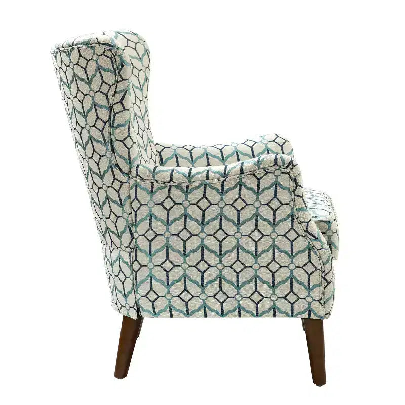 Fauteuil de Salon Confortable Nikolaus avec Motif Floral et Dossier à Oreillettes | ART OF LIVING DESIGNS