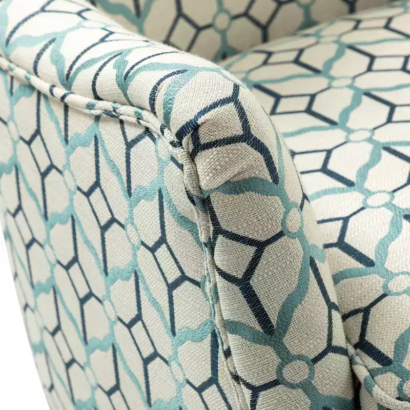 Fauteuil de Salon Confortable Nikolaus avec Motif Floral et Dossier à Oreillettes | ART OF LIVING DESIGNS