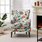 Fauteuil de Salon Confortable Nikolaus avec Motif Floral et Dossier à Oreillettes | ART OF LIVING DESIGNS