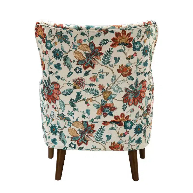 Fauteuil de Salon Confortable Nikolaus avec Motif Floral et Dossier à Oreillettes | ART OF LIVING DESIGNS