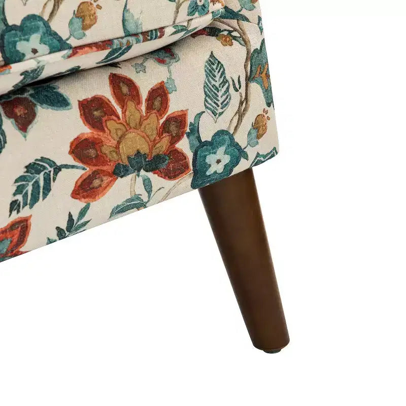 Fauteuil de Salon Confortable Nikolaus avec Motif Floral et Dossier à Oreillettes | ART OF LIVING DESIGNS