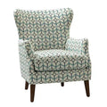 Nikolaus Comfy Living Room Armchair with Floral Fabric Pattern and Wingback| ART OF LIVING DESIGNS