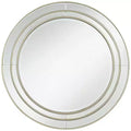 Noble Park San Simeon Round Vanity Decorative Wall Mirror Modern Beveled Glass Matte Champagne Frame 31 3/4 Wide for Bathroom Bedroom House Entryway
