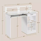 Bureau d'ordinateur Yaheetech en bois avec tiroirs de rangement pour la maison ou le bureau