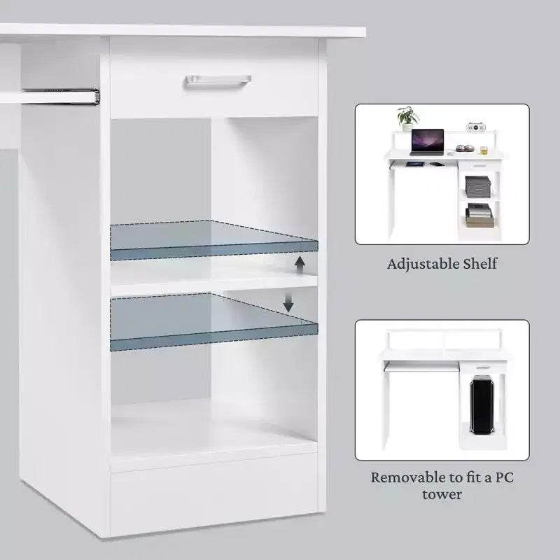 Bureau d'ordinateur Yaheetech en bois avec tiroirs de rangement pour la maison ou le bureau