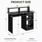 Bureau d'ordinateur Yaheetech en bois avec tiroirs de rangement pour la maison ou le bureau