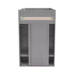 Lit mezzanine en bois avec armoires et bureau 2 tiroirs avec armoire-ModernLuxe