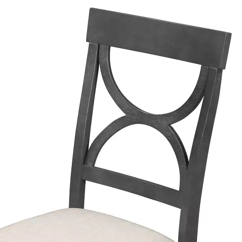 Ensemble de salle à manger en bois de ferme 6 pièces avec table et chaises rembourrées - ModernLuxe