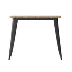 Table à manger Merrick Lane intérieure/extérieure avec trou pour parasol, plateau carré de 36 po en poly-résine toutes saisons et base en acier