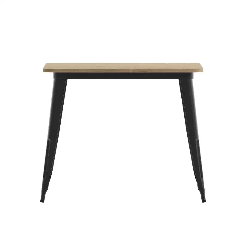 Table à manger Merrick Lane intérieure/extérieure avec trou pour parasol, plateau carré de 36 po en poly-résine toutes saisons et base en acier