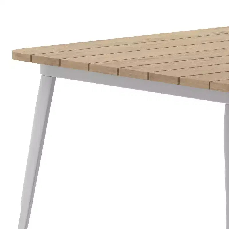 Table à manger Merrick Lane intérieure/extérieure avec trou pour parasol, plateau carré de 36 po en poly-résine toutes saisons et base en acier