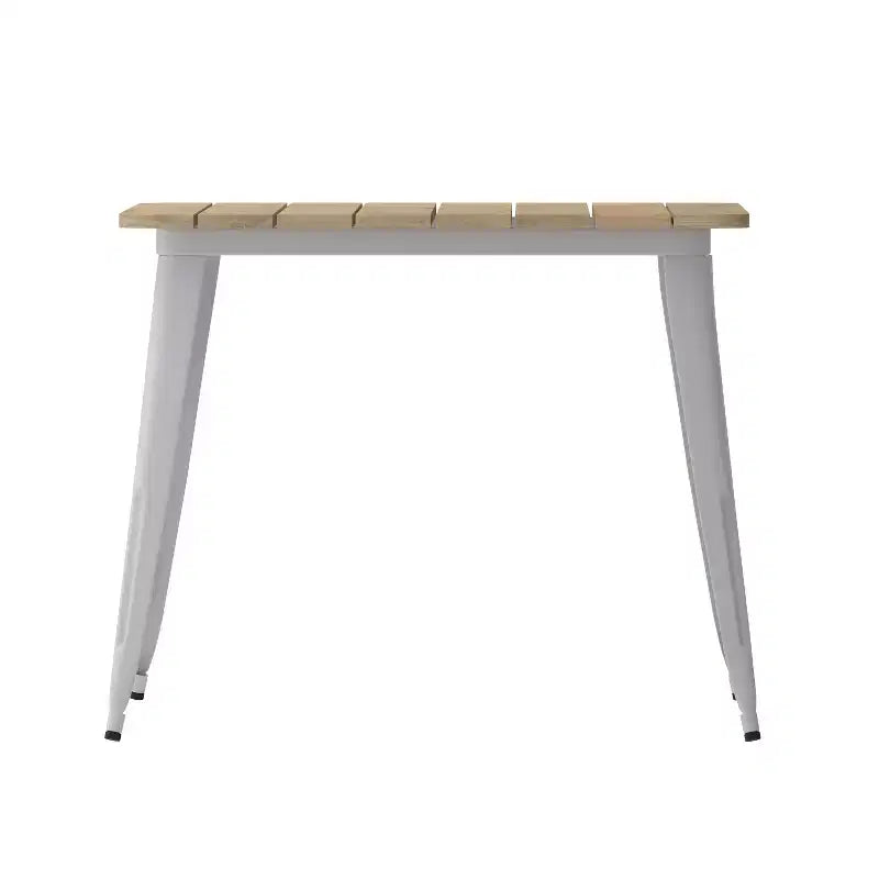 Table à manger Merrick Lane intérieure/extérieure avec trou pour parasol, plateau carré de 36 po en poly-résine toutes saisons et base en acier
