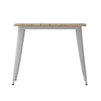 Table à manger Merrick Lane intérieure/extérieure avec trou pour parasol, plateau carré de 36 po en poly-résine toutes saisons et base en acier