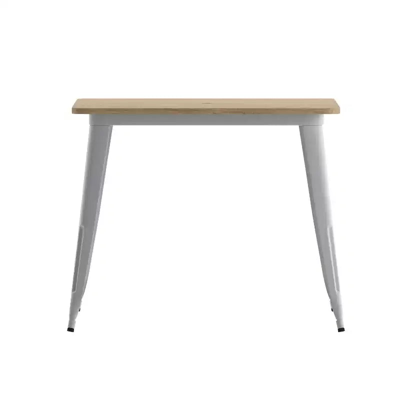 Table à manger Merrick Lane intérieure/extérieure avec trou pour parasol, plateau carré de 36 po en poly-résine toutes saisons et base en acier