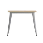 Table à manger Merrick Lane intérieure/extérieure avec trou pour parasol, plateau carré de 36 po en poly-résine toutes saisons et base en acier