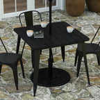 Table à manger Merrick Lane intérieure/extérieure avec trou pour parasol, plateau carré de 36 po en poly-résine toutes saisons et base en acier