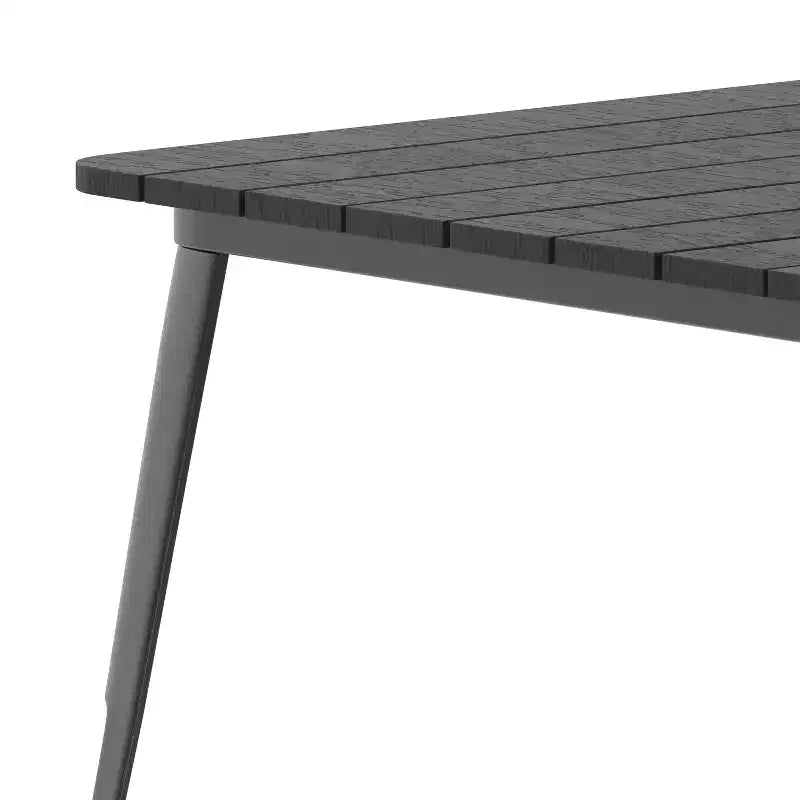 Table à manger Merrick Lane intérieure/extérieure avec trou pour parasol, plateau carré de 36 po en poly-résine toutes saisons et base en acier