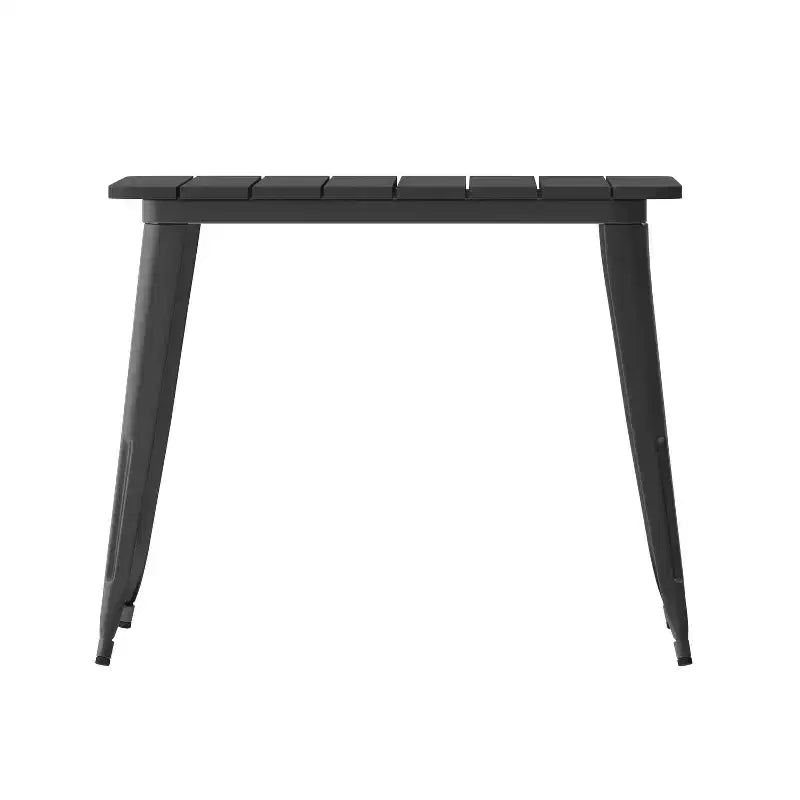 Table à manger Merrick Lane intérieure/extérieure avec trou pour parasol, plateau carré de 36 po en poly-résine toutes saisons et base en acier