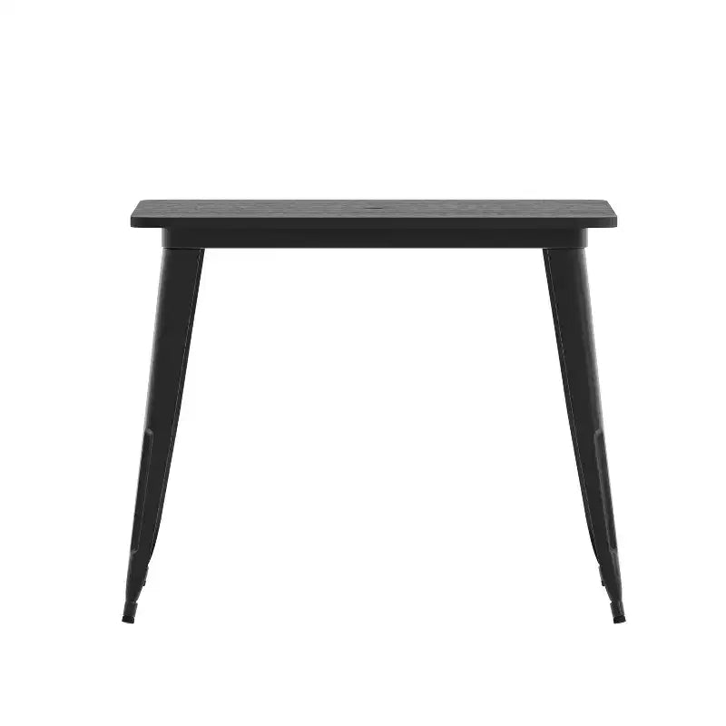 Table à manger Merrick Lane intérieure/extérieure avec trou pour parasol, plateau carré de 36 po en poly-résine toutes saisons et base en acier