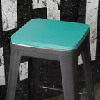 Siège en polyrésine durable toutes saisons Emma et Oliver pour chaises de salle à manger, tabourets de comptoir et tabourets de bar en métal coloré