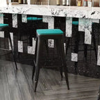 Siège en polyrésine durable toutes saisons Emma et Oliver pour chaises de salle à manger, tabourets de comptoir et tabourets de bar en métal coloré