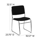 Lot de 5 chaises empilables haute densité Emma et Oliver avec piètement luge, capacité 227 kg