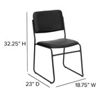 Lot de 5 chaises empilables haute densité Emma et Oliver avec piètement luge, capacité 227 kg