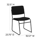 Lot de 5 chaises empilables haute densité Emma et Oliver avec piètement luge, capacité 227 kg