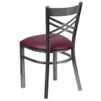 Chaise de restaurant en métal à dossier en X, recouverte d'un revêtement transparent, lot de 2, par Emma et Oliver