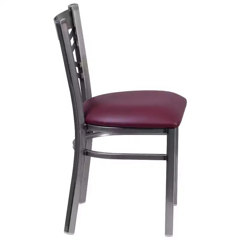 Chaise de restaurant en métal à dossier en X, recouverte d'un revêtement transparent, lot de 2, par Emma et Oliver