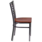 Chaise de restaurant en métal à dossier en X, recouverte d'un revêtement transparent, lot de 2, par Emma et Oliver