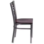 Chaise de restaurant en métal à dossier en X, recouverte d'un revêtement transparent, lot de 2, par Emma et Oliver