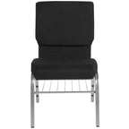 Emma and Oliver Lot de 4 chaises d'église de 47 cm de large avec porte-livre