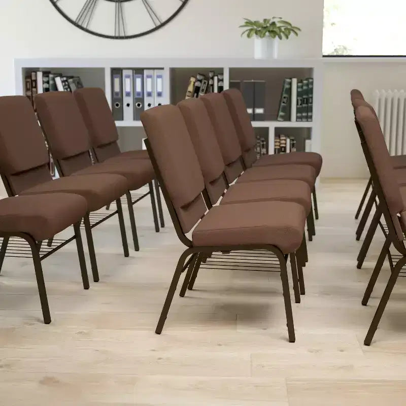Emma and Oliver Lot de 4 chaises d'église de 47 cm de large avec porte-livre
