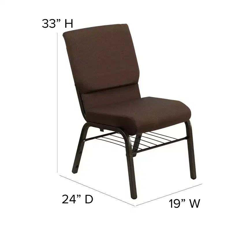 Emma and Oliver Lot de 4 chaises d'église de 47 cm de large avec porte-livre