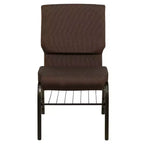 Emma and Oliver Lot de 4 chaises d'église de 47 cm de large avec porte-livre