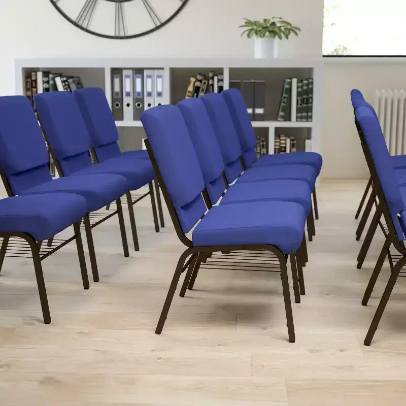 Emma and Oliver Lot de 4 chaises d'église de 47 cm de large avec porte-livre