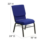 Emma and Oliver Lot de 4 chaises d'église de 47 cm de large avec porte-livre