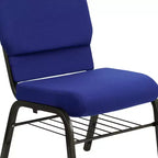 Emma and Oliver Lot de 4 chaises d'église de 47 cm de large avec porte-livre