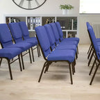 Emma and Oliver Lot de 4 chaises d'église de 47 cm de large avec porte-livre